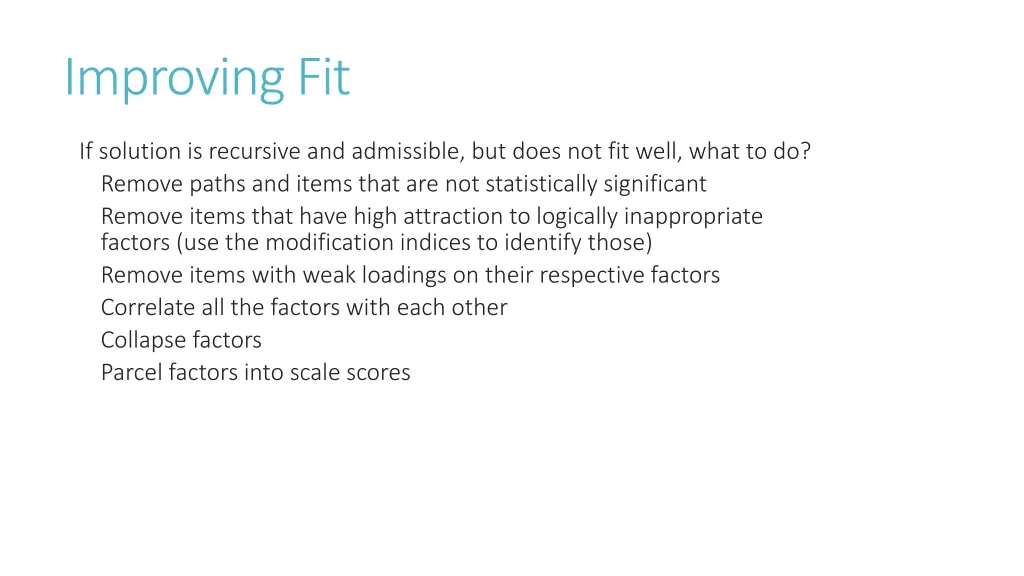 improving fit