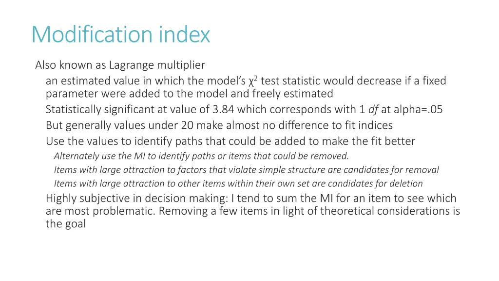 modification index
