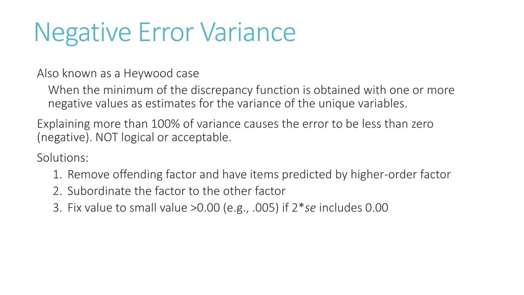 negative error variance