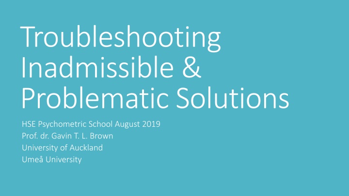 troubleshooting inadmissible problematic