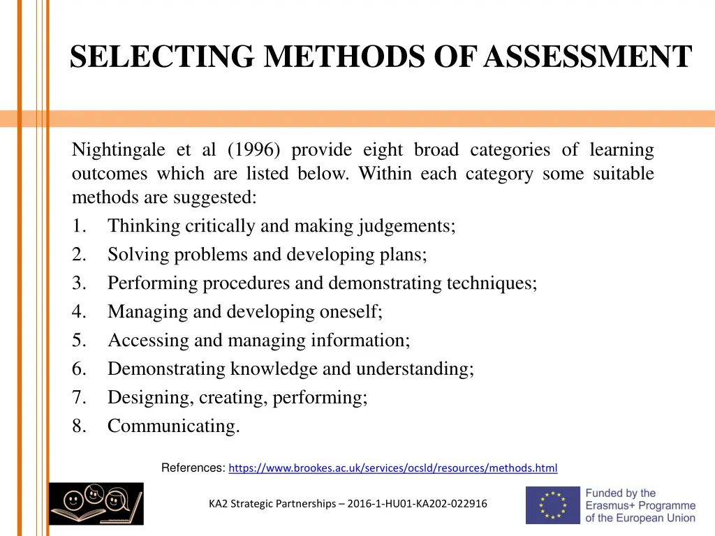 selecting methods of assessment
