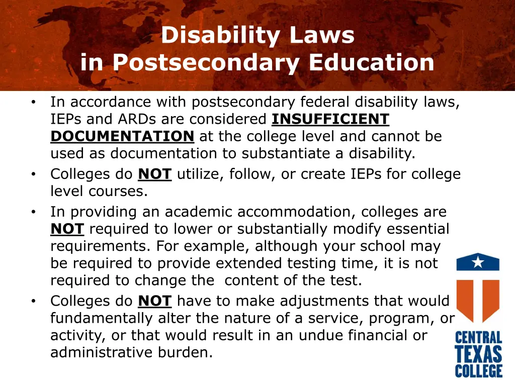 disability laws in postsecondary education 1