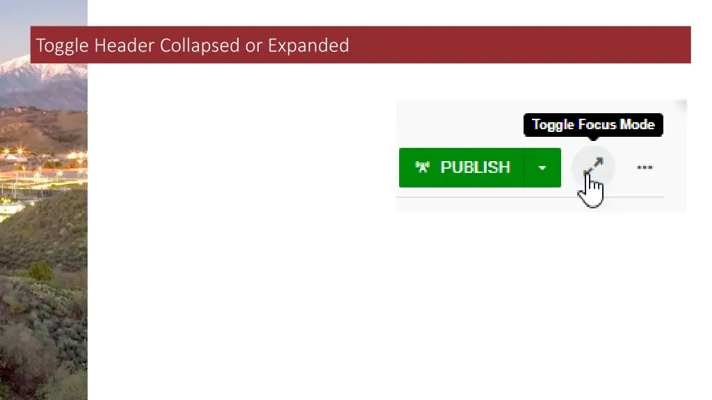 toggle header collapsed or expanded