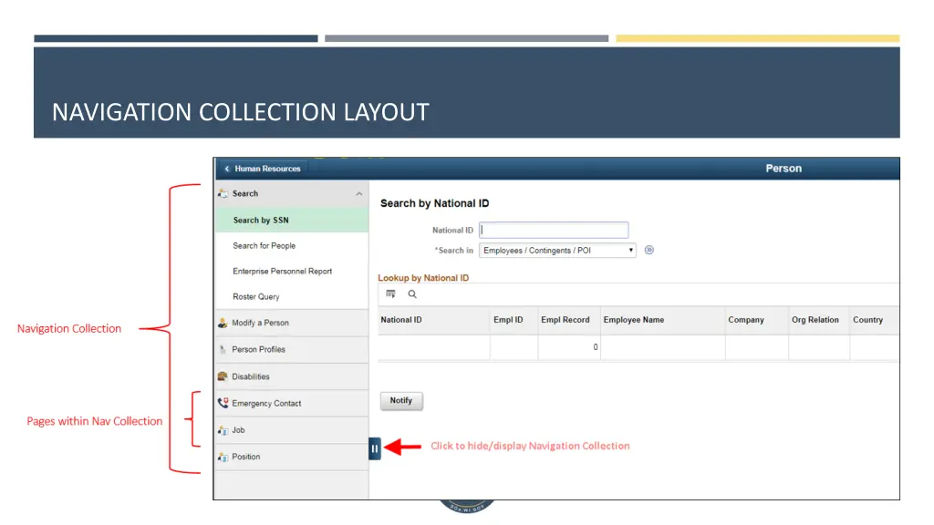 navigation collection layout