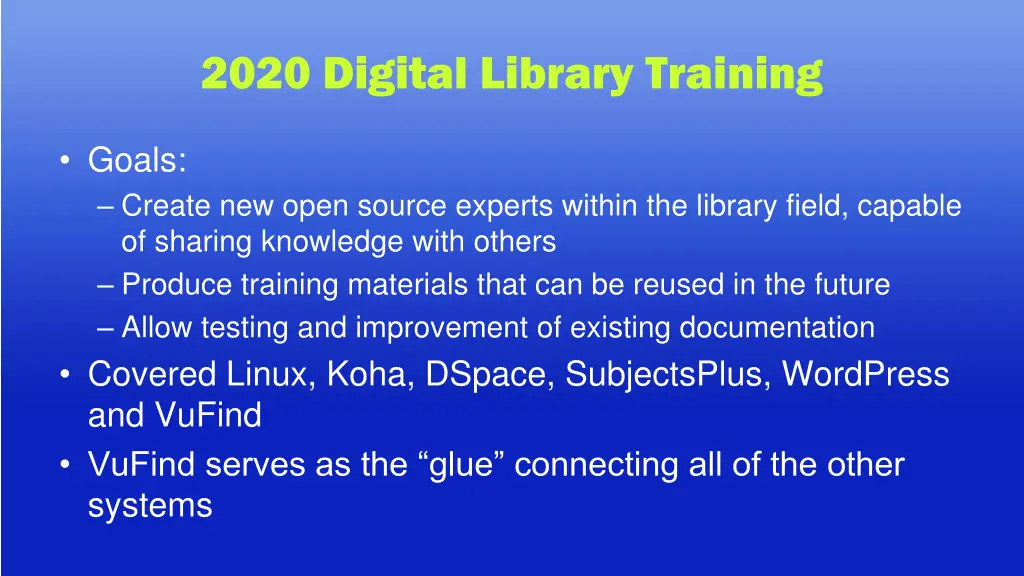 2020 digital library training