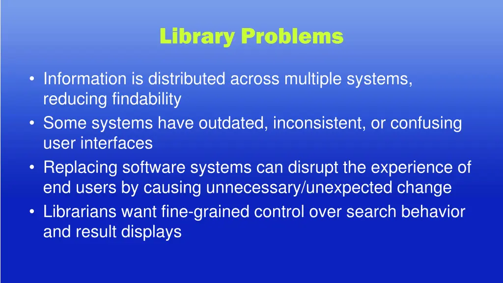 library problems