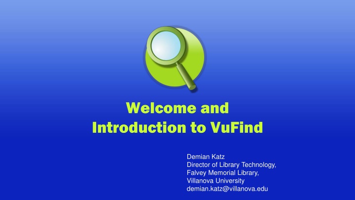 welcome and introduction to vufind