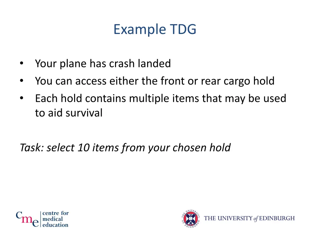 example tdg
