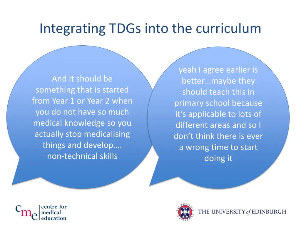 integrating tdgs into the curriculum