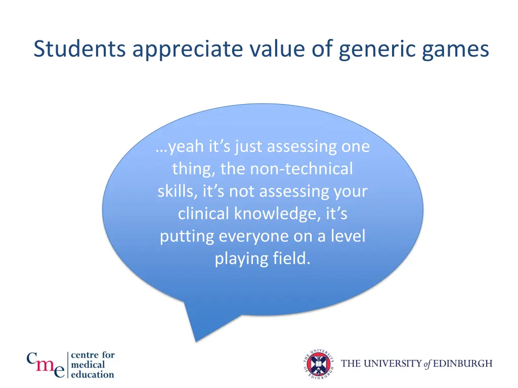 students appreciate value of generic games