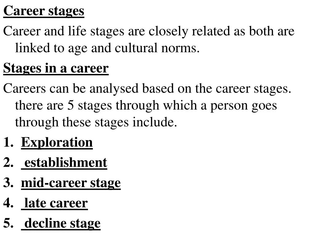 career stages career and life stages are closely
