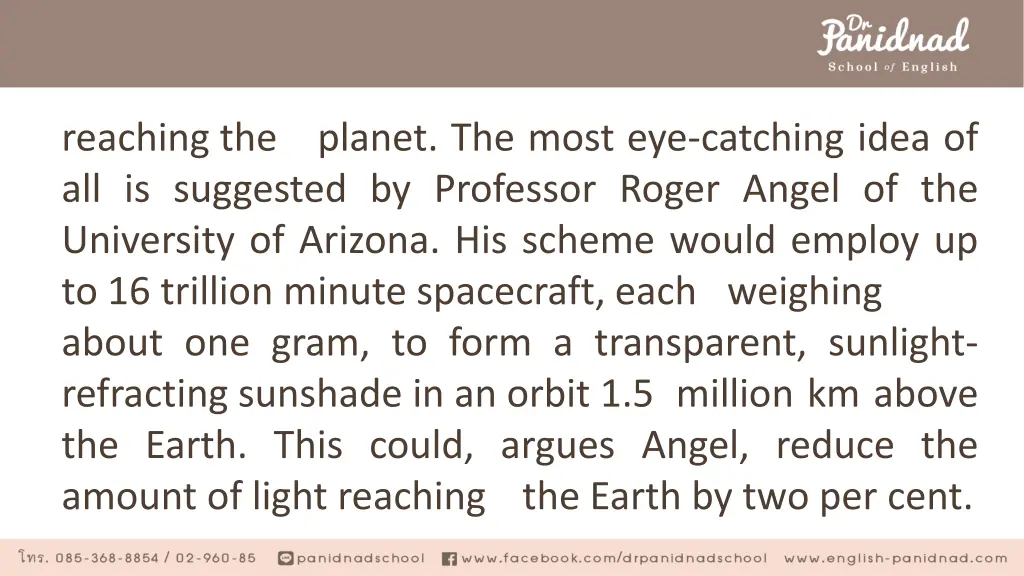 reaching the planet the most eye catching idea