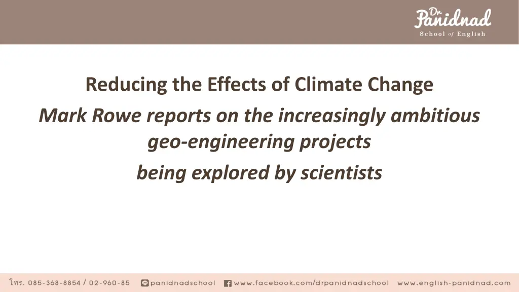 reducing the effects of climate change mark rowe
