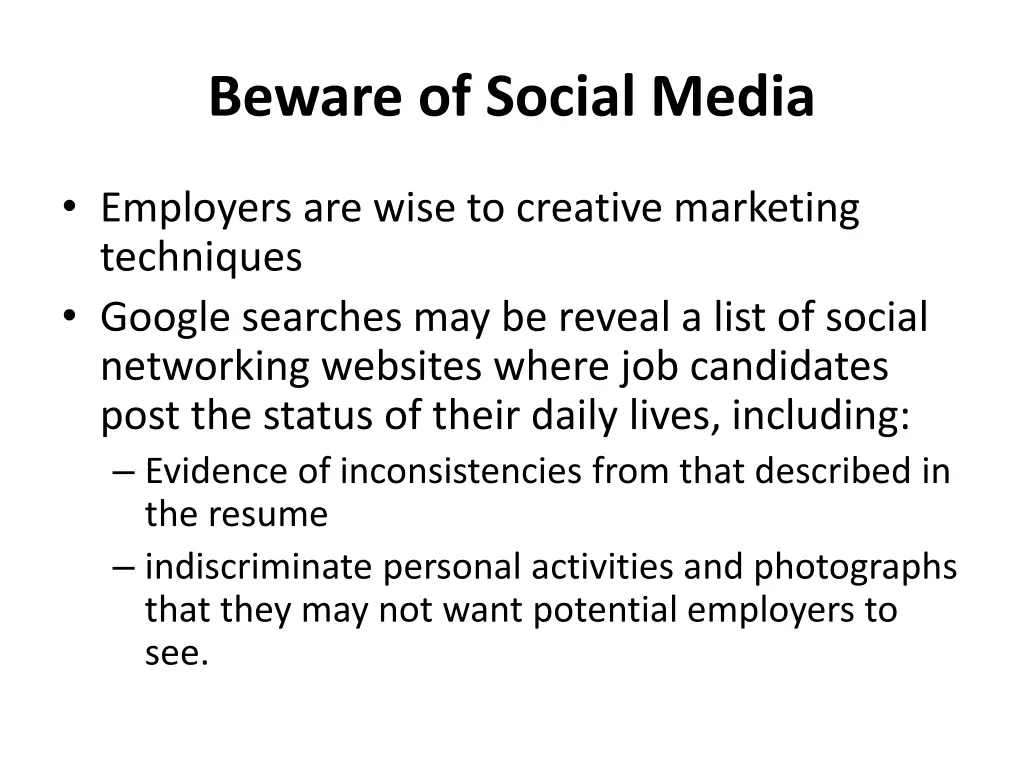 beware of social media