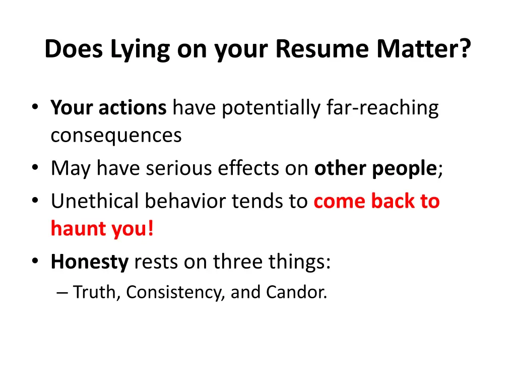 does lying on your resume matter