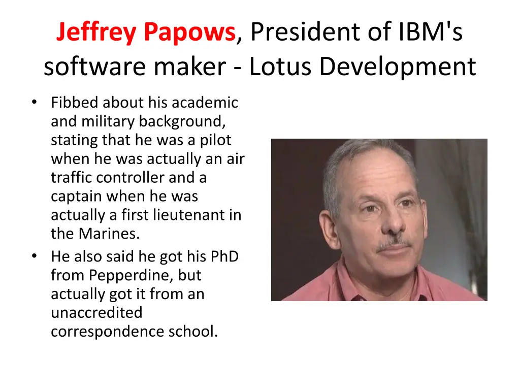 jeffrey papows president of ibm s software maker