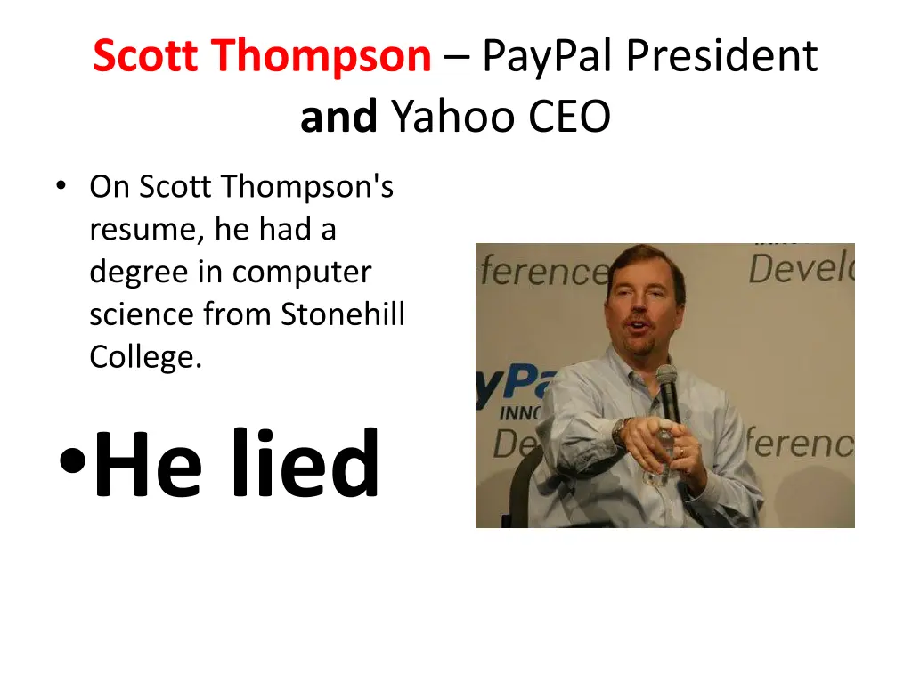 scott thompson paypal president and yahoo ceo
