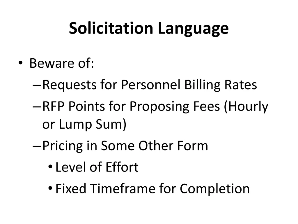 solicitation language