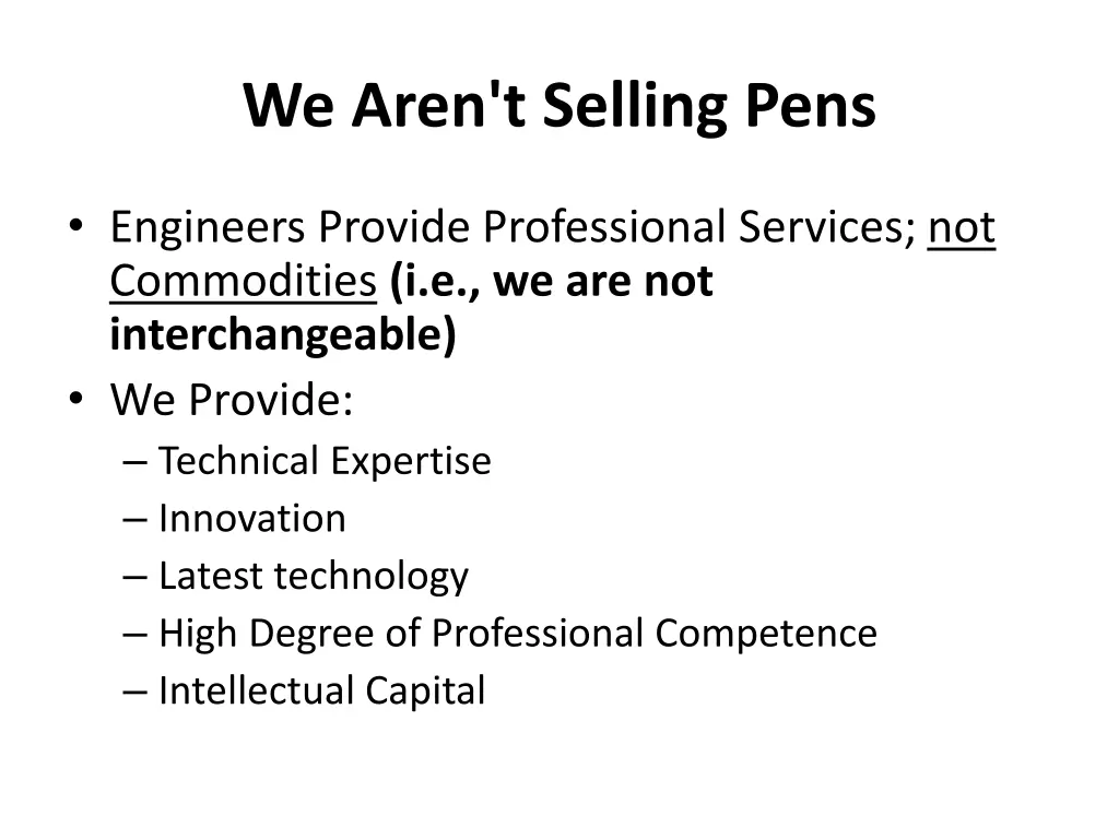 we aren t selling pens