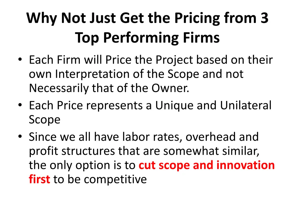 why not just get the pricing from