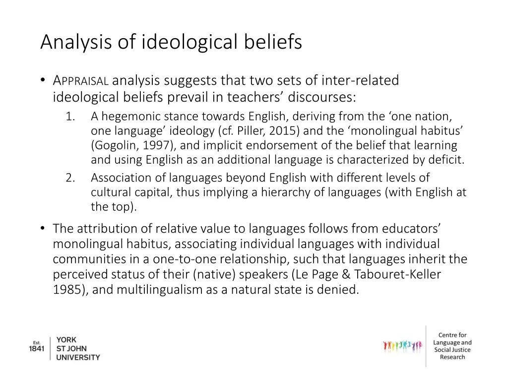 analysis of ideological beliefs