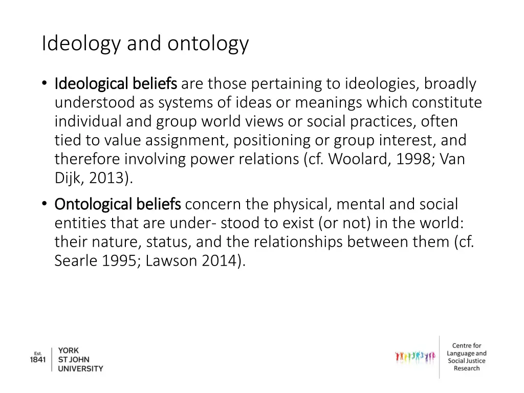 ideology and ontology