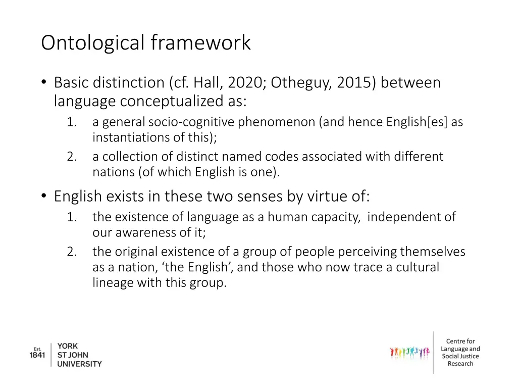ontological framework