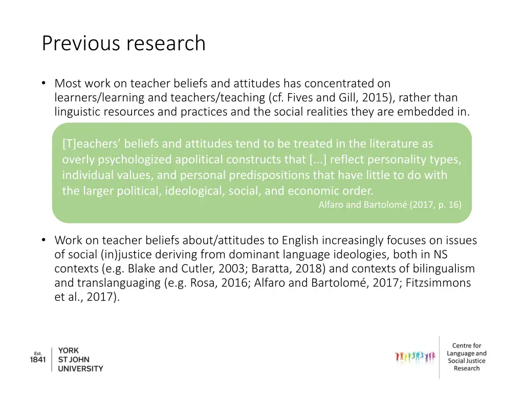 previous research