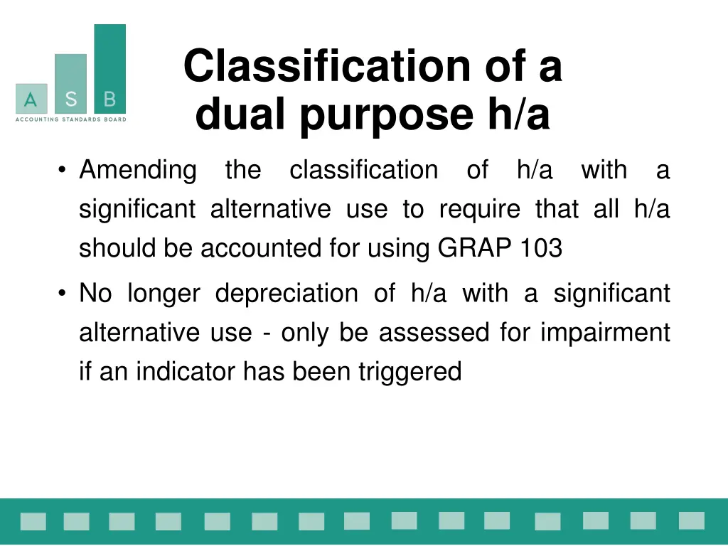 classification of a dual purpose h a
