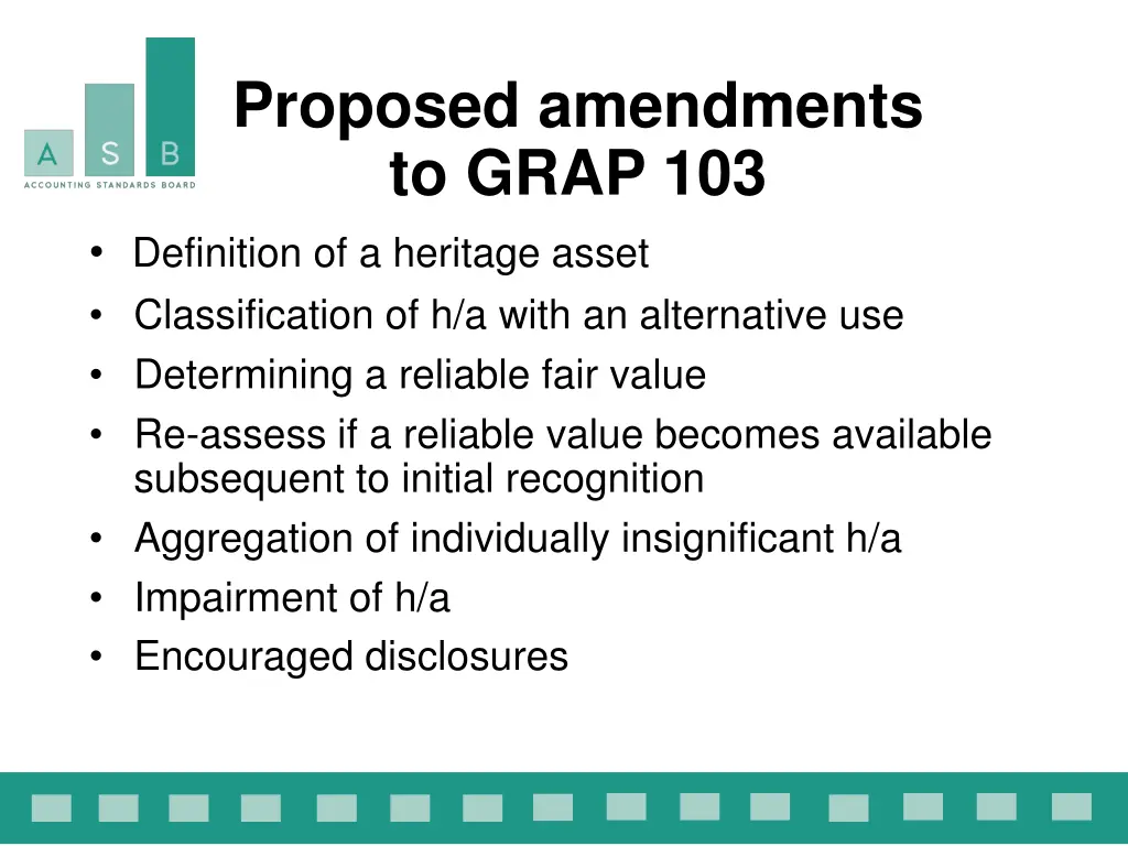 proposed amendments to grap 103
