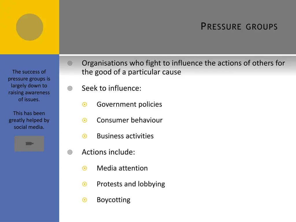 p ressure groups