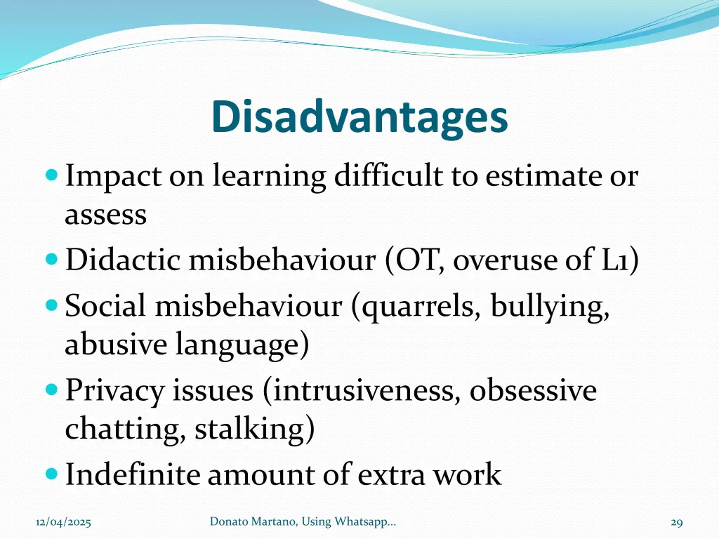 disadvantages