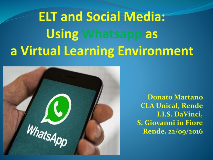 elt and social media using whatsapp as a virtual