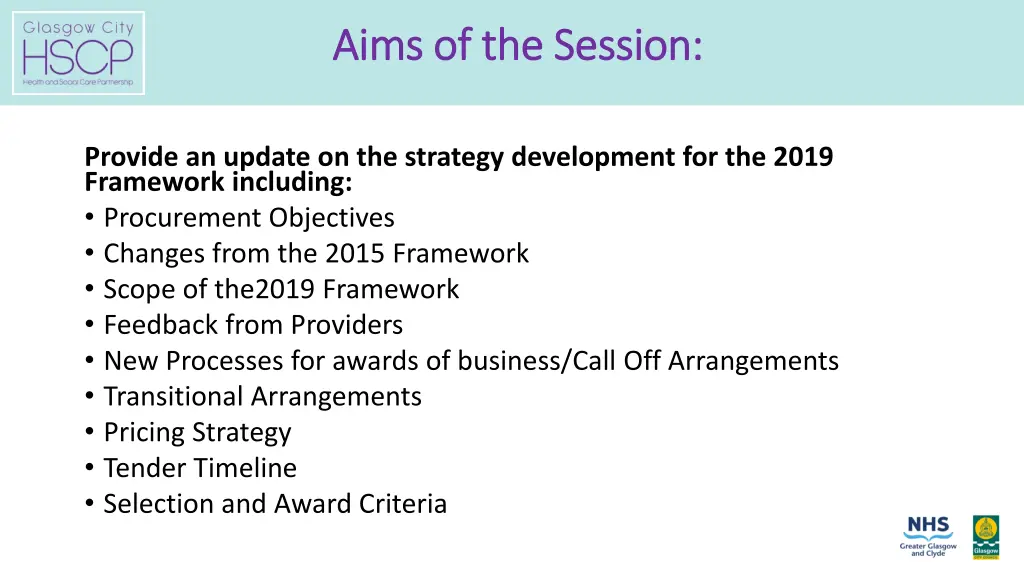 aims of the session aims of the session