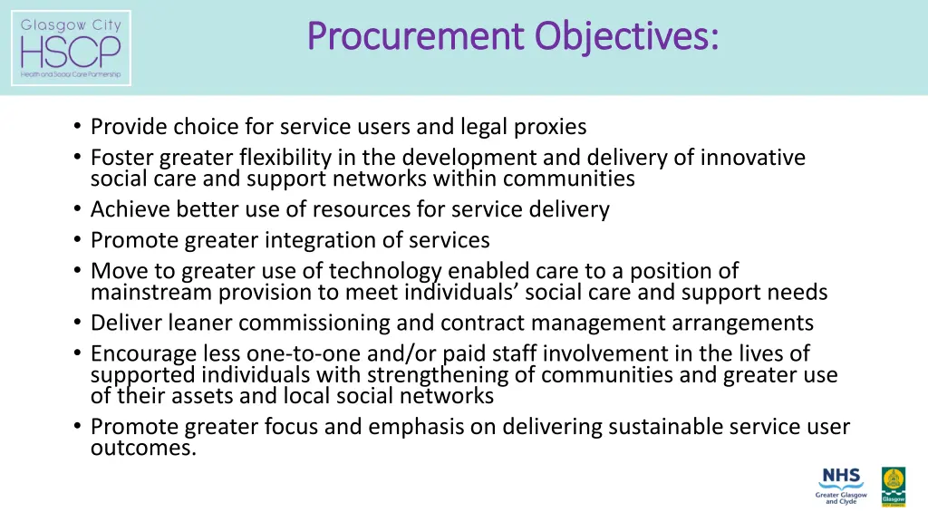 procurement objectives procurement objectives