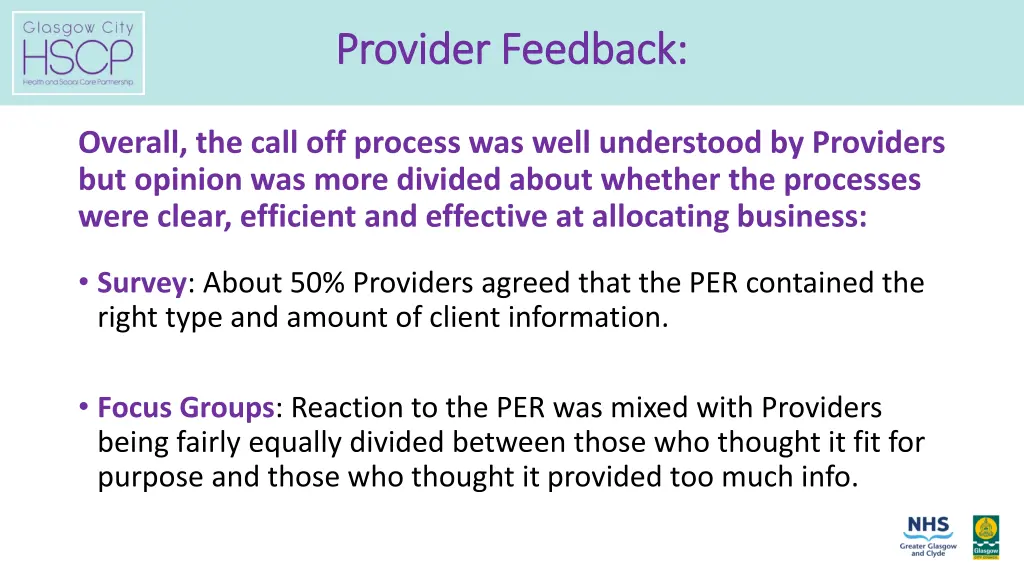 provider feedback provider feedback
