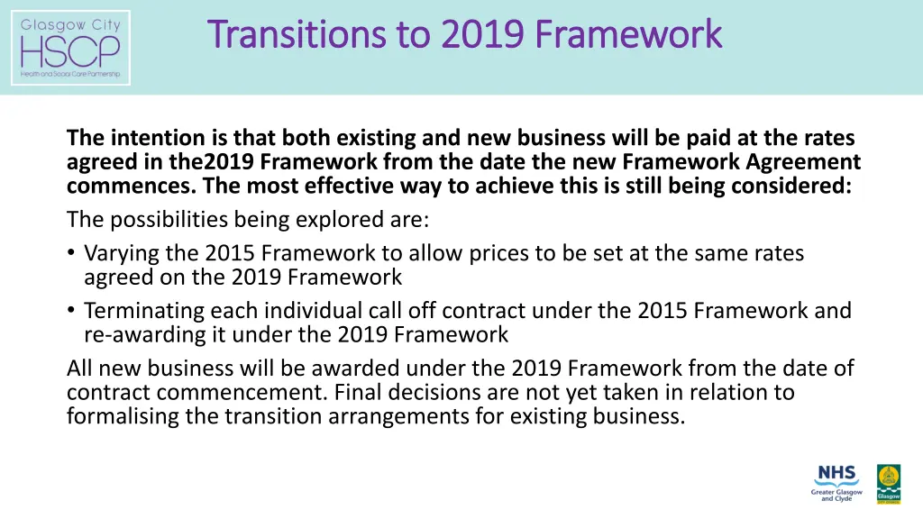 transitions to 2019 framework transitions to 2019
