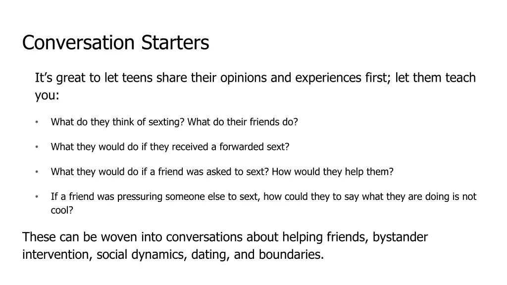 conversation starters