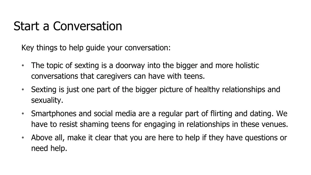 start a conversation