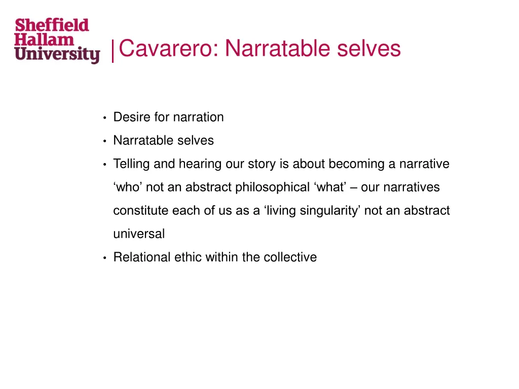 cavarero narratable selves