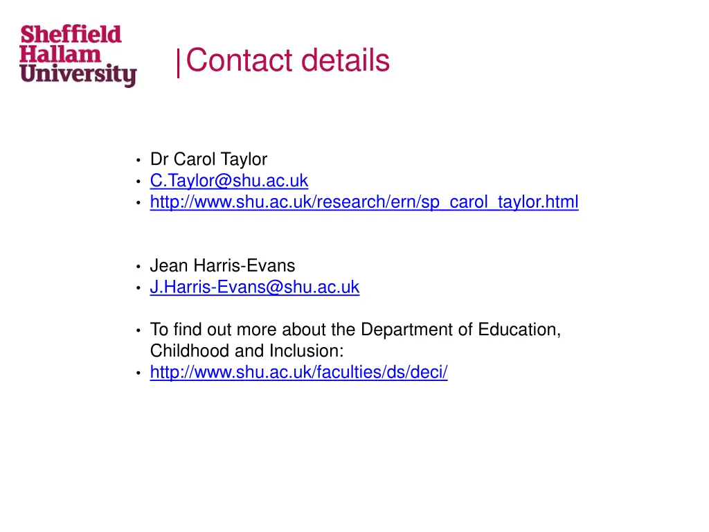 contact details