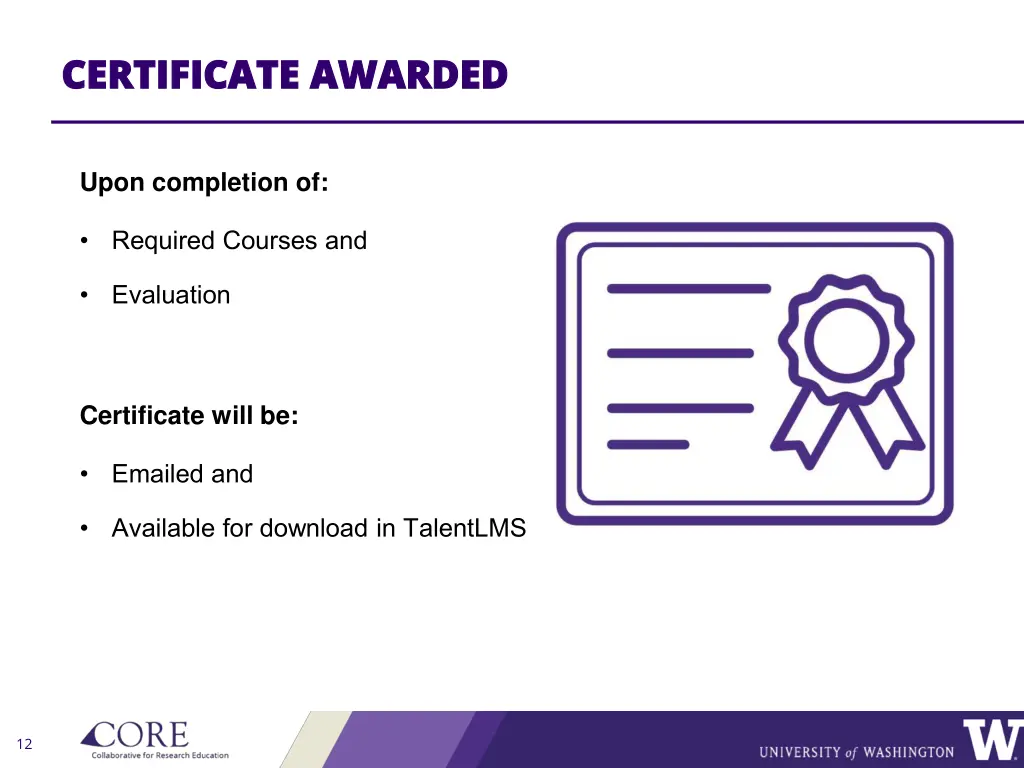 certificate awarded certificate awarded