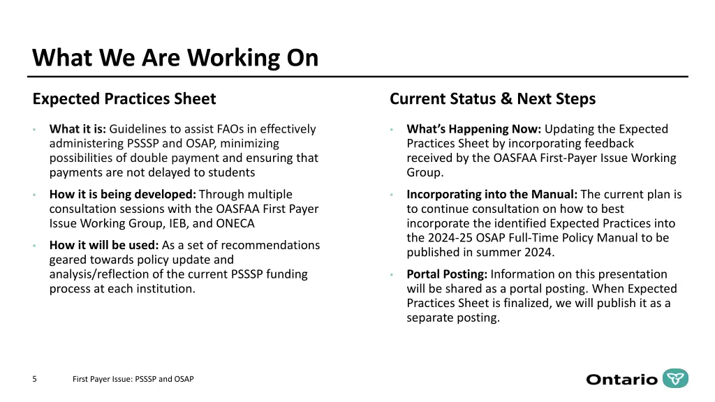 what we are working on