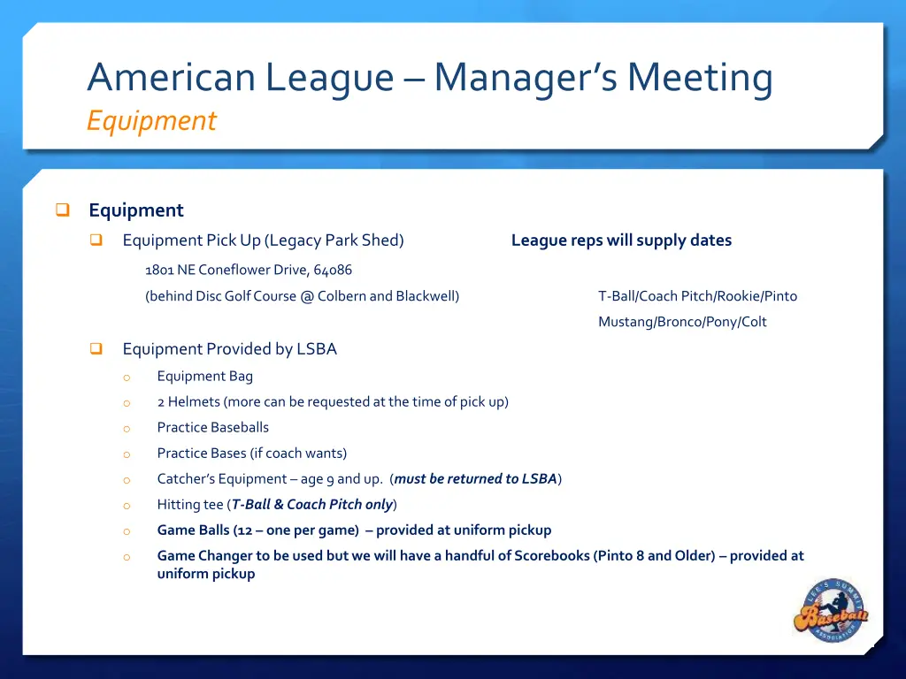 american league manager s meeting equipment