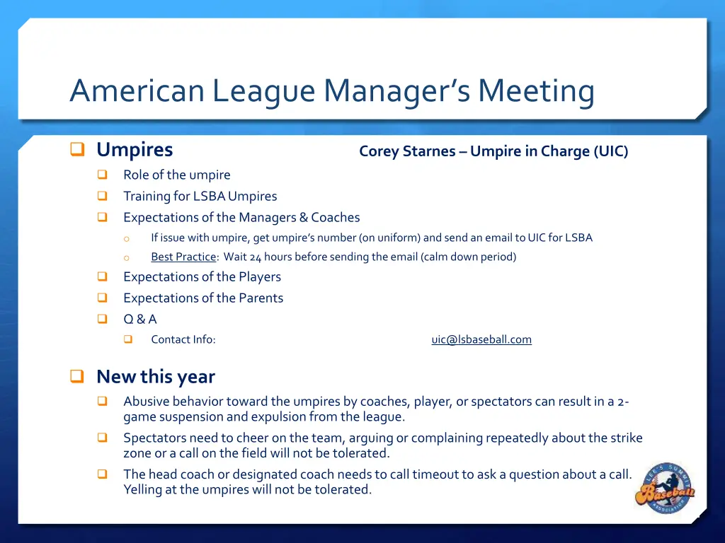 american league manager s meeting
