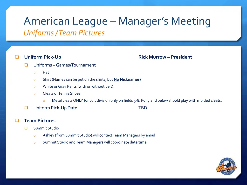 american league manager s meeting uniforms team