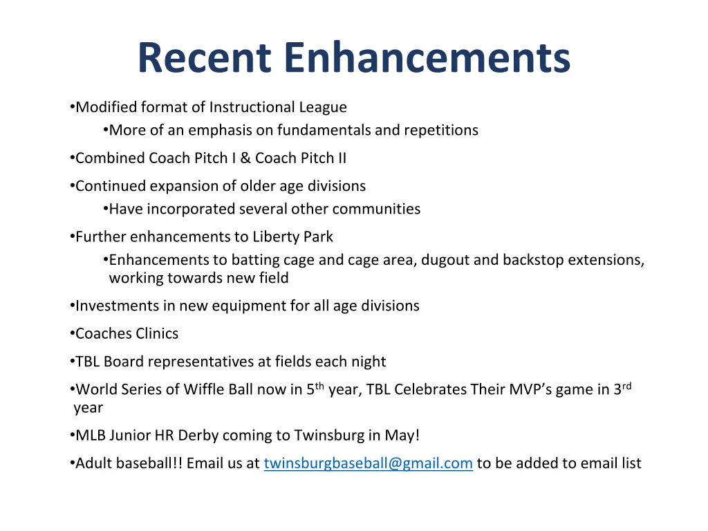 recent enhancements