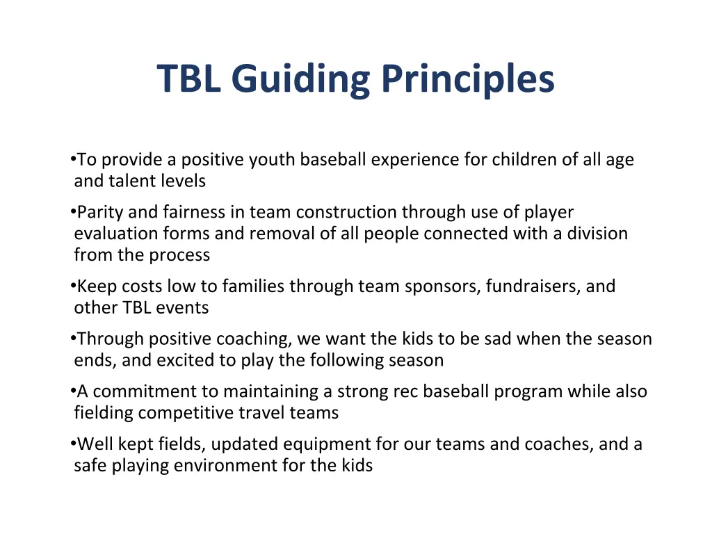 tbl guiding principles