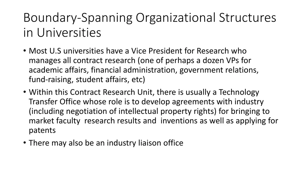 boundary spanning organizational structures