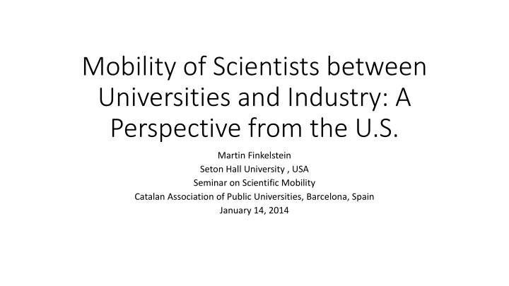 mobility of scientists between universities